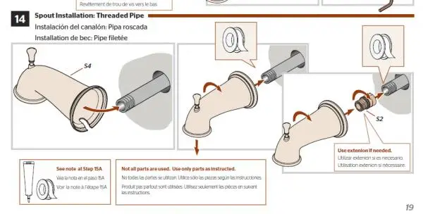 different types of tub spouts